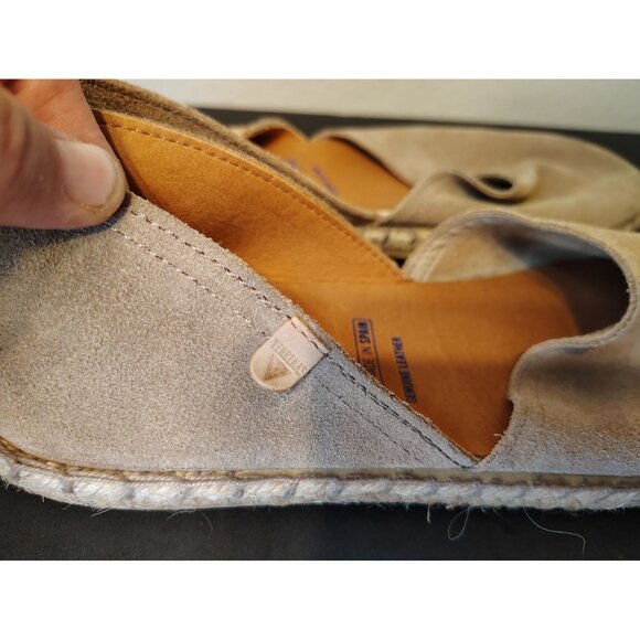 Verbena Shoes Carmen Espadrille Taupe Suede Leather Size 40, US 9 Spain Vacation - Picture 3 of 7